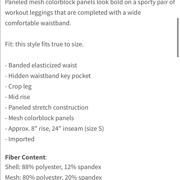 Zella “Curve With It” Colorblock Leggings - Picture 4 of 7